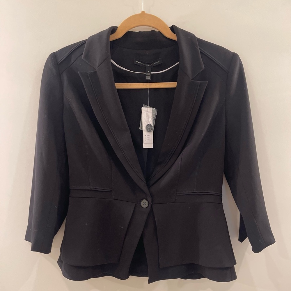 NWT White House Black Market Black Peplum Blazer